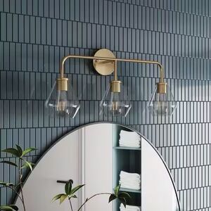 Modern Copper 3 light Bathroom Vanity Light